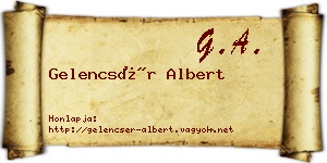 Gelencsér Albert névjegykártya
