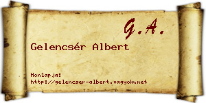 Gelencsér Albert névjegykártya