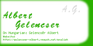 albert gelencser business card