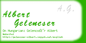 albert gelencser business card